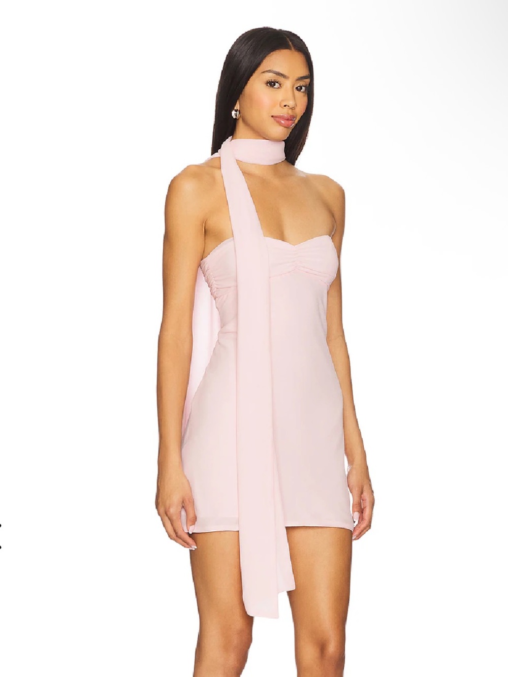 Lovers and Friends Gisele Mini Dress w/ Scarf in Blush Pink size Medium $159